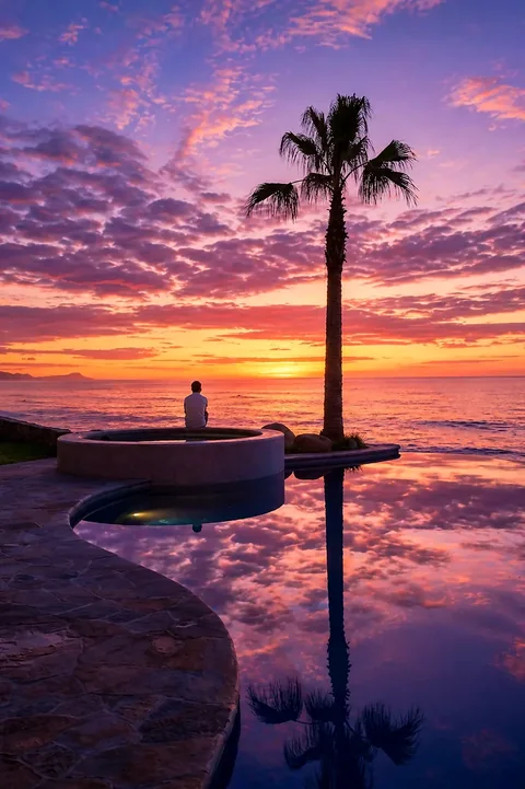 Sunset infinity pool