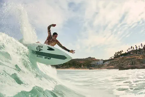 Surfer at the best break in Los Cabos